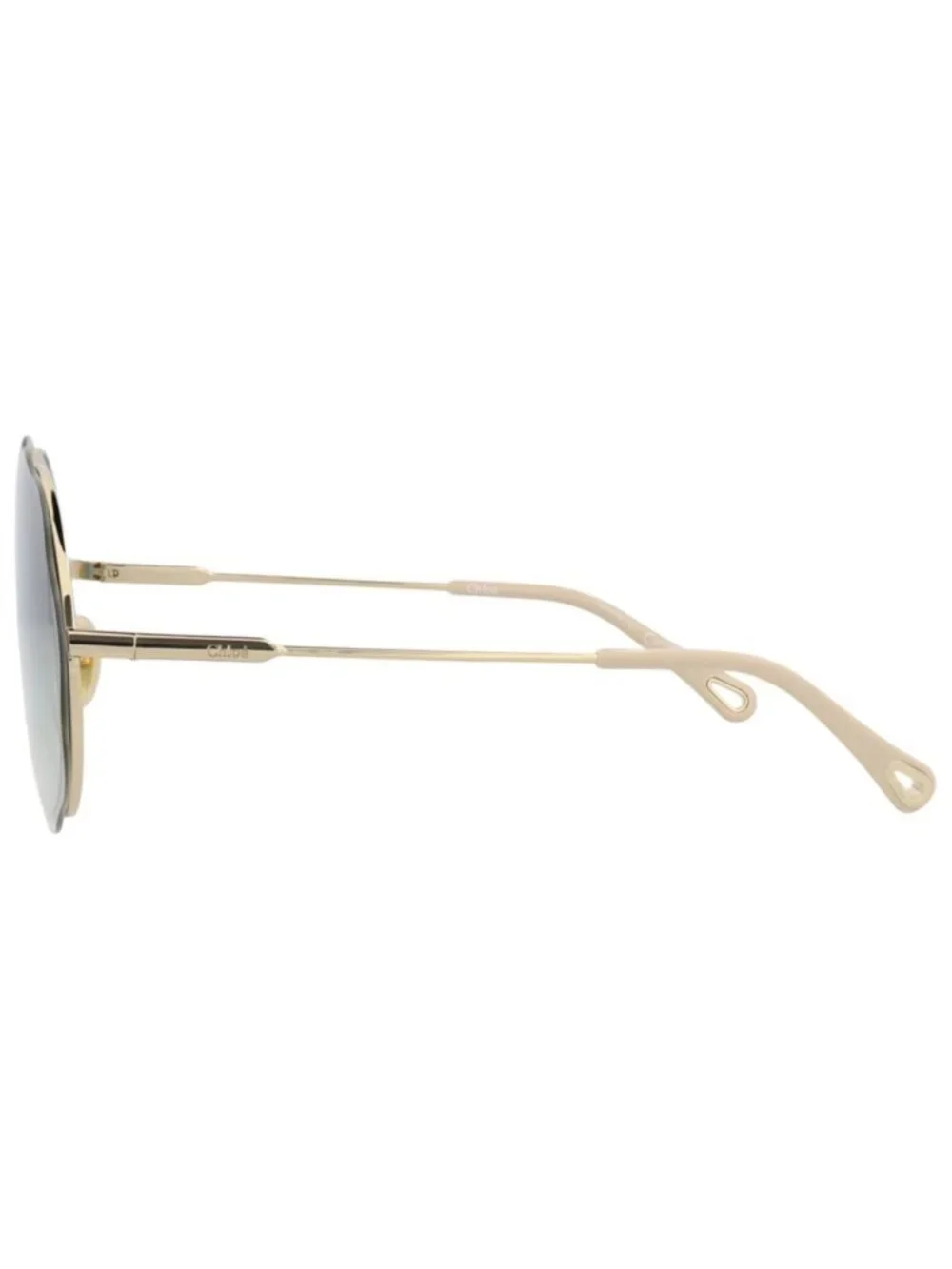 New Chloé Women's Sunglasses Round Oval Metal Frame Gold Gold Green